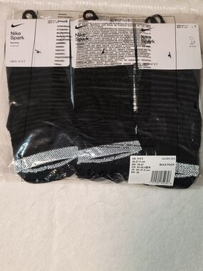 Nike Spark Black Athletic No-Show Socks - 6 Pack (SOC60-65)